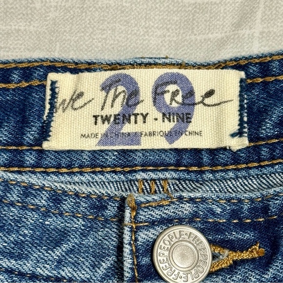 We The Free Free People Maggie May Carpenter Button Fly Denim Blue Jeans Sz 29 - Picture 5 of 9